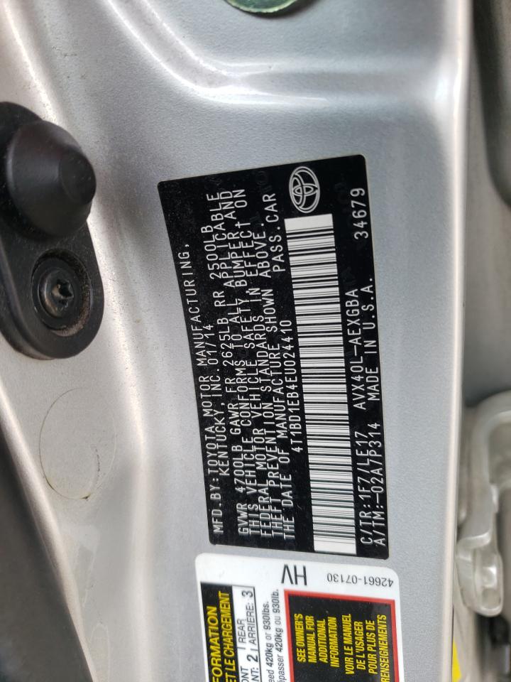 2014 Toyota Avalon Hybrid VIN: 4T1BD1EB4EU024410 Lot: 55878215