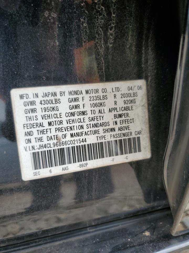 2006 Acura Tsx VIN: JH4CL96866C021544 Lot: 56927425