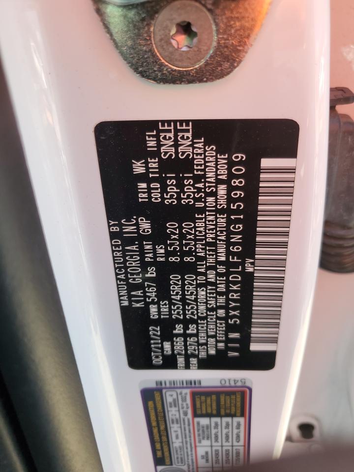 2022 Kia Sorento Sx VIN: 5XYRKDLF6NG159809 Lot: 56954545