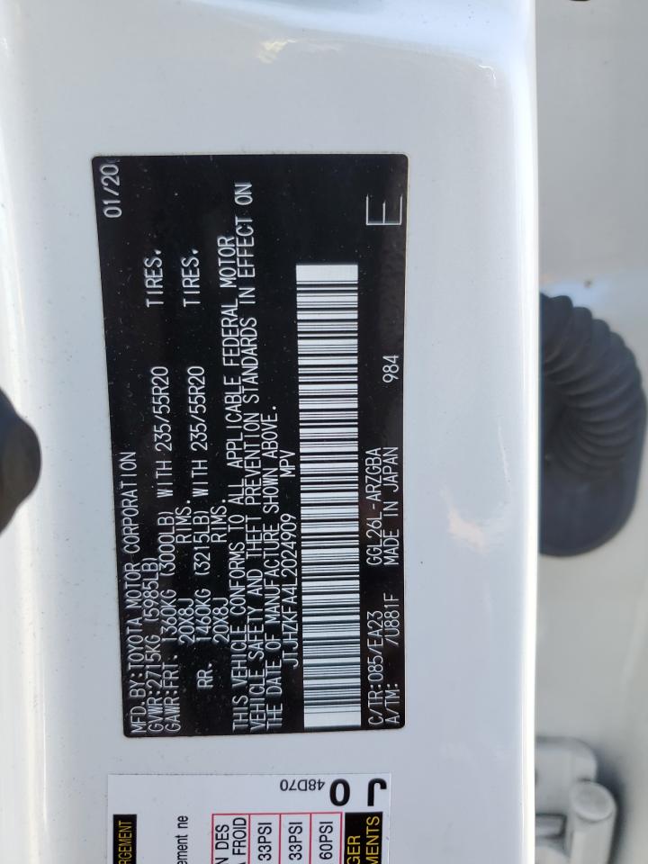 2020 Lexus Rx 350 L VIN: JTJHZKFA4L2024909 Lot: 56853835