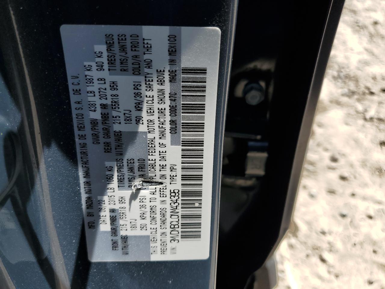 2022 Mazda Cx-30 Preferred VIN: 3MVDMBCL0NM434395 Lot: 56247715