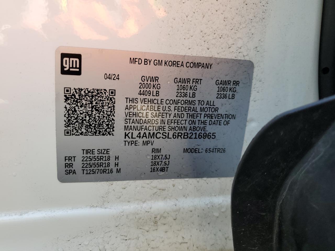 2024 Buick Encore Gx Preferred VIN: KL4AMCSL6RB216965 Lot: 56559005