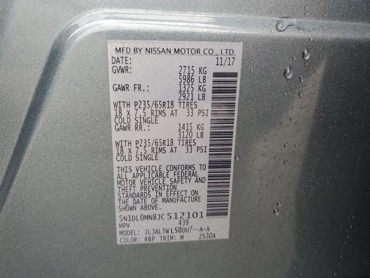 2018 Infiniti Qx60 VIN: 5N1DL0MN8JC512101 Lot: 56328595