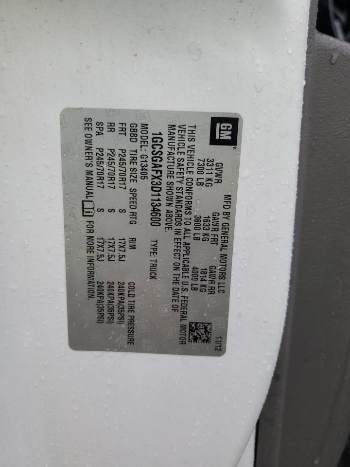 2013 Chevrolet Express G1500 VIN: 1GCSGAFX3D1134600 Lot: 56891455