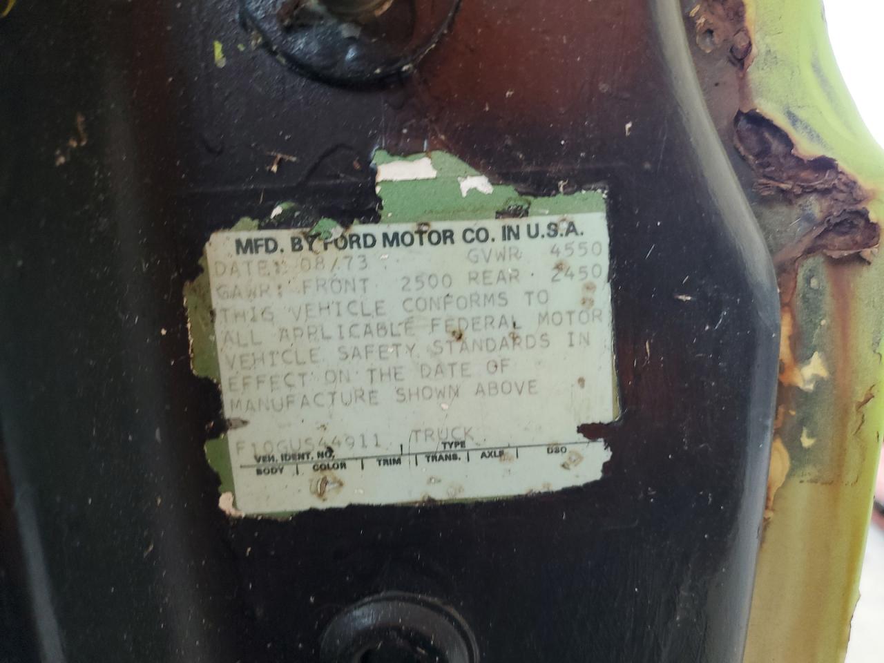 1973 Ford Pickup VIN: F10GUS44911 Lot: 56069685