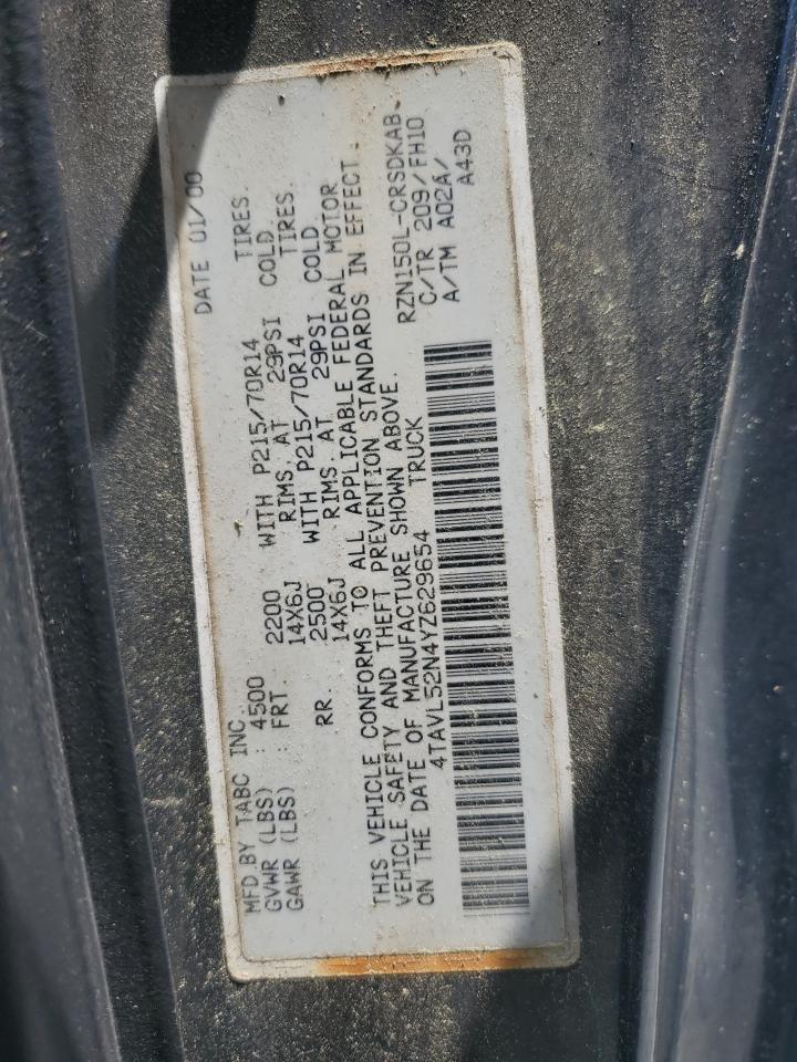 2000 Toyota Tacoma Xtracab VIN: 4TAVL52N4YZ629654 Lot: 56779415