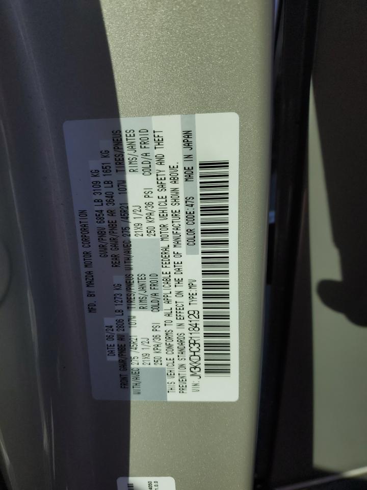 2024 Mazda Cx-90 Premium VIN: JM3KKDHC3R1184129 Lot: 58599535