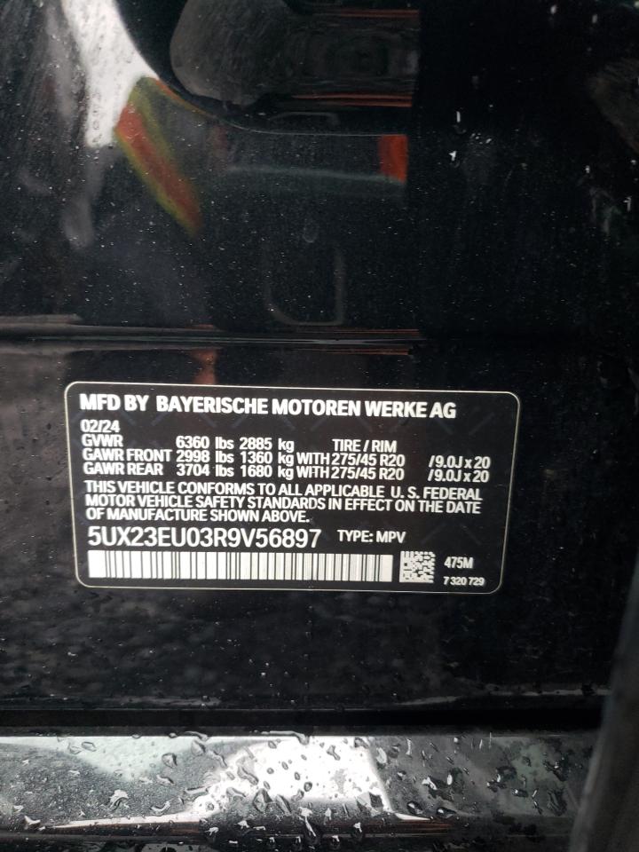 2024 BMW X5 xDrive40I VIN: 5UX23EU03R9V56897 Lot: 56709425