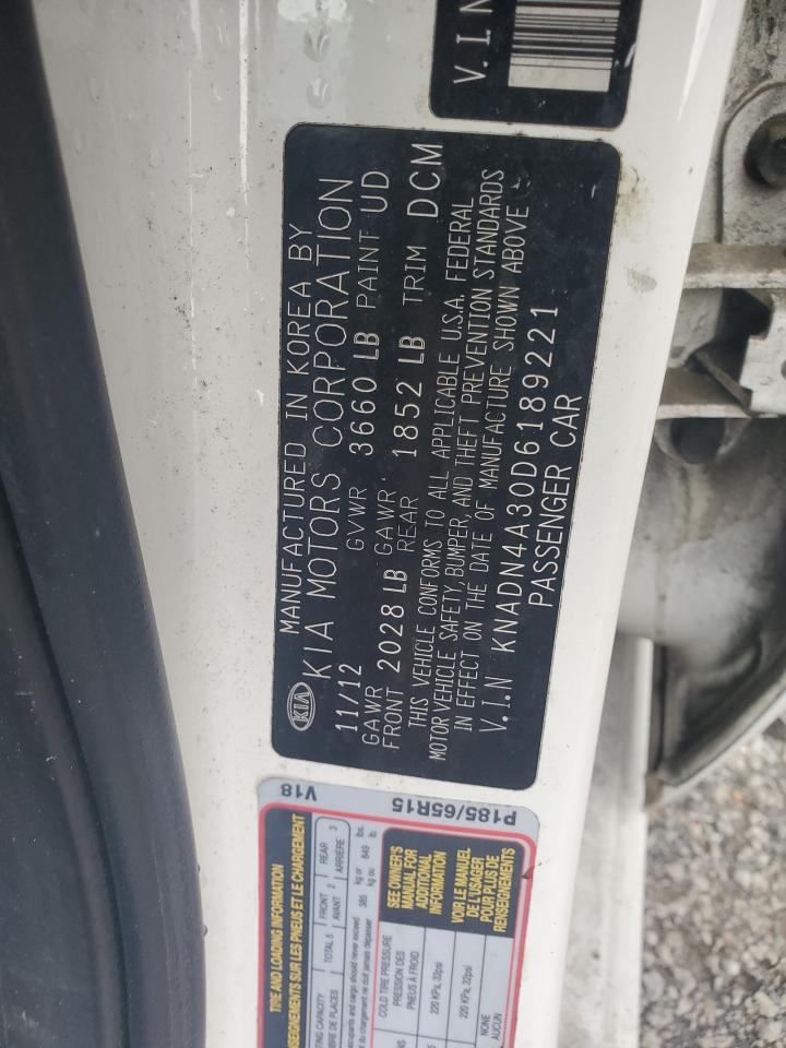 2013 Kia Rio Ex VIN: KNADN4A30D6189221 Lot: 58922165