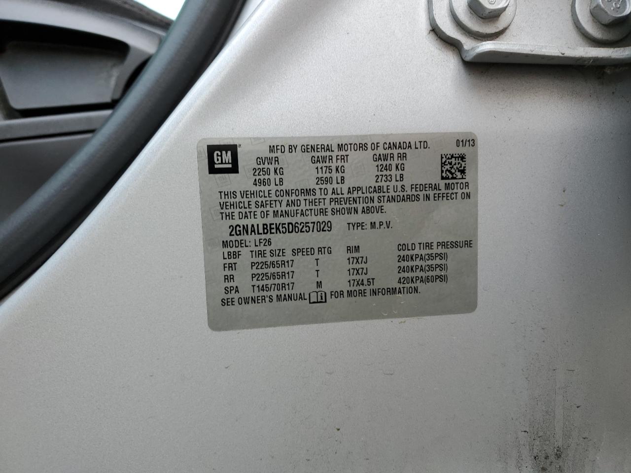 2013 Chevrolet Equinox Ls VIN: 2GNALBEK5D6257029 Lot: 56598575