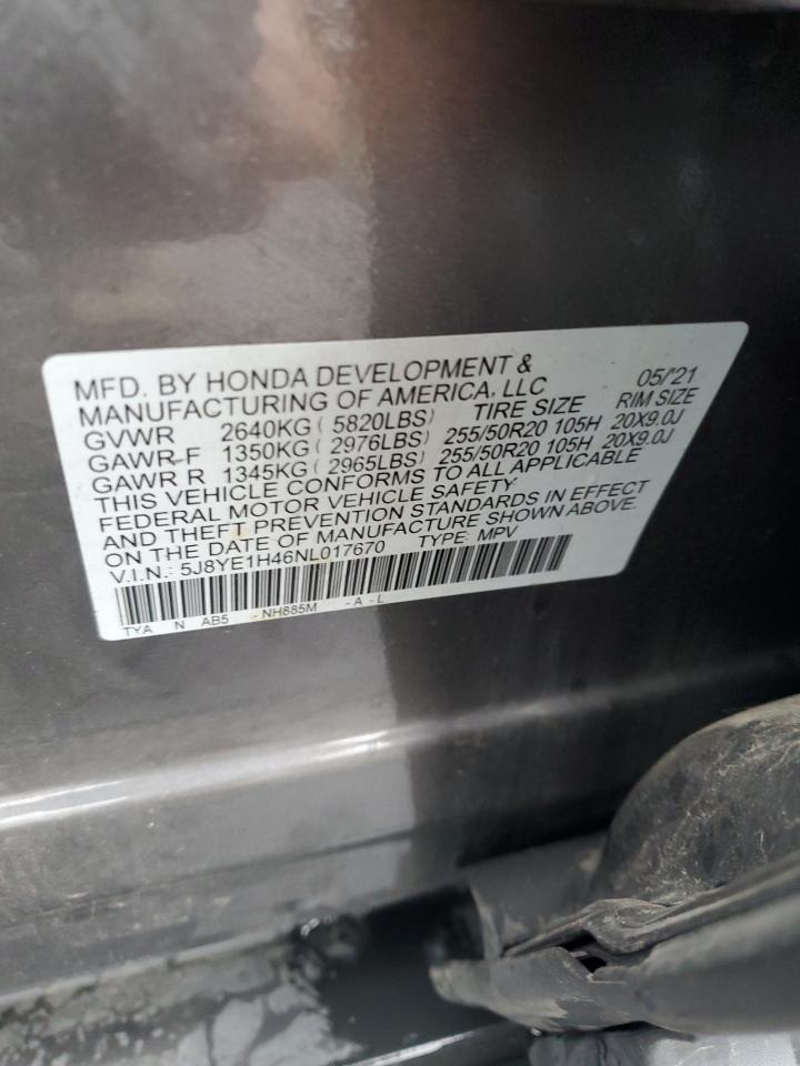 2022 Acura Mdx Technology VIN: 5J8YE1H46NL017670 Lot: 56366065