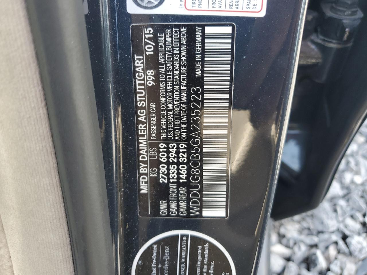 2016 Mercedes-Benz S 550 VIN: WDDUG8CB5GA235223 Lot: 56899615