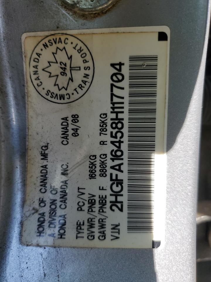 2008 Honda Civic Dx-G VIN: 2HGFA16458H117704 Lot: 54756145