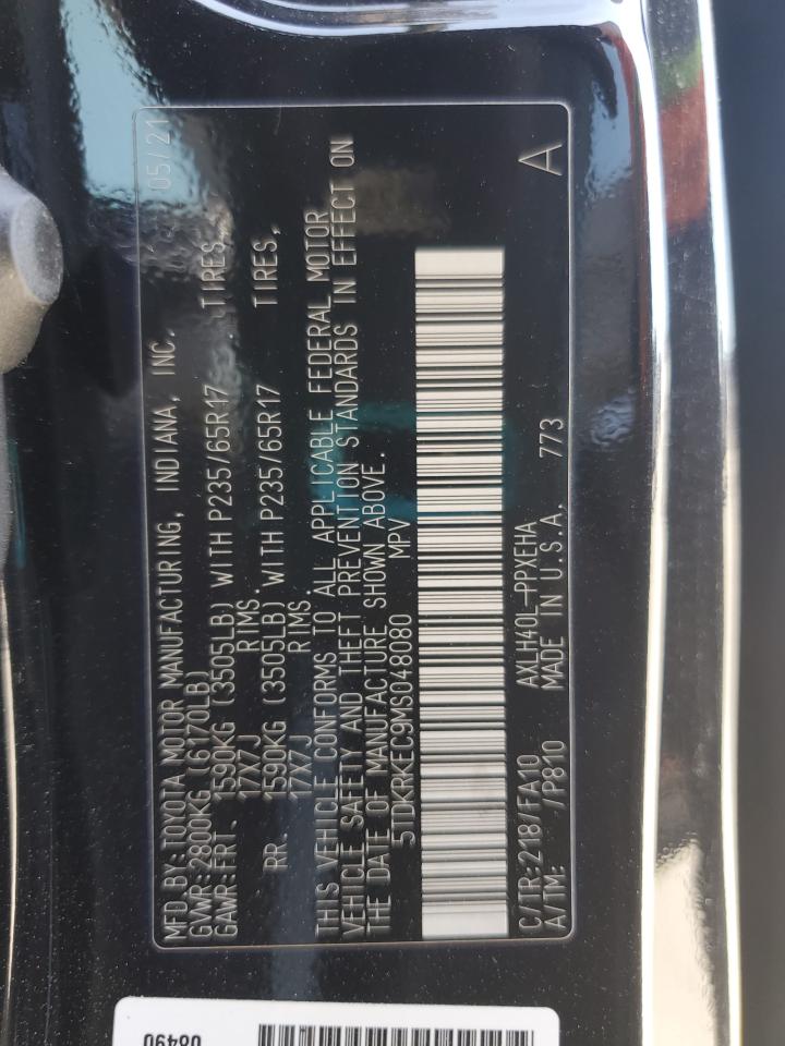 2021 Toyota Sienna Le VIN: 5TDKRKEC9MS048080 Lot: 58227065