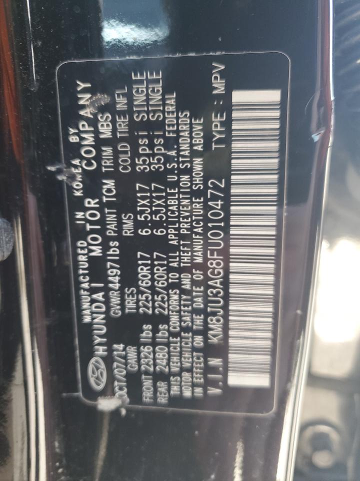 2015 Hyundai Tucson Limited VIN: KM8JU3AG8FU010472 Lot: 56328655