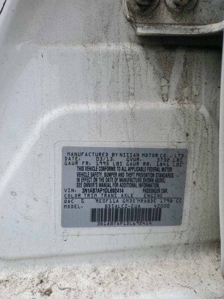 2013 Nissan Sentra S VIN: 3N1AB7AP1DL692414 Lot: 56366505