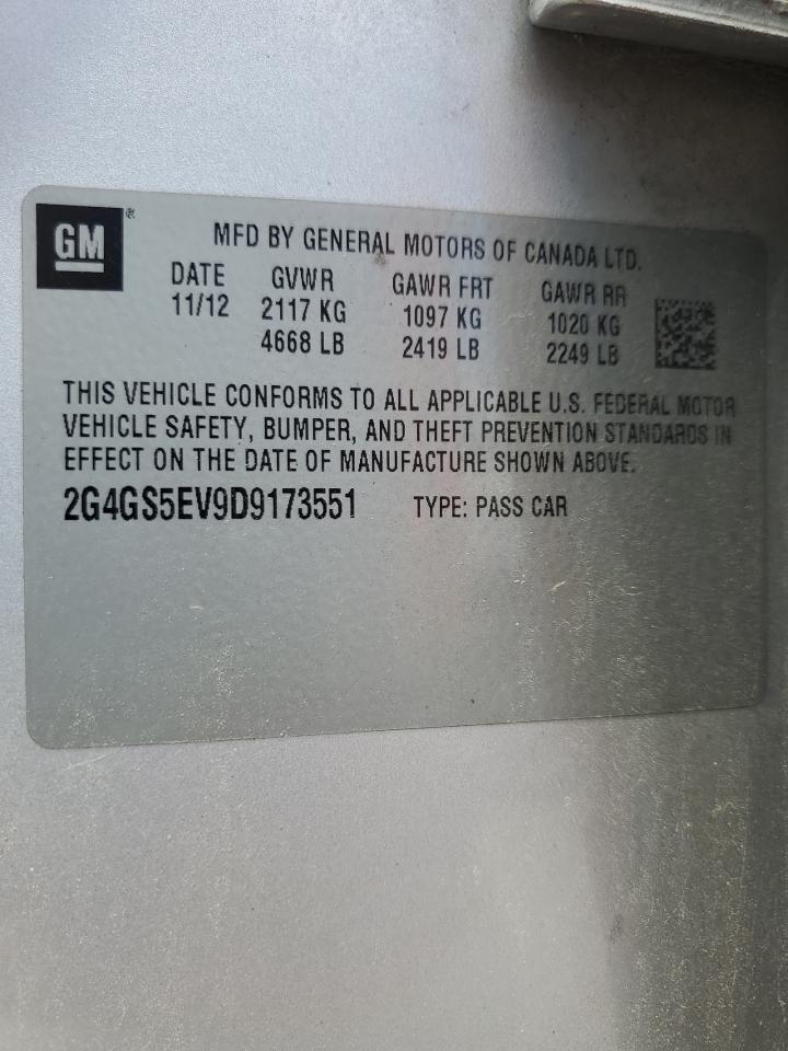 2013 Buick Regal Premium VIN: 2G4GS5EV9D9173551 Lot: 56541785