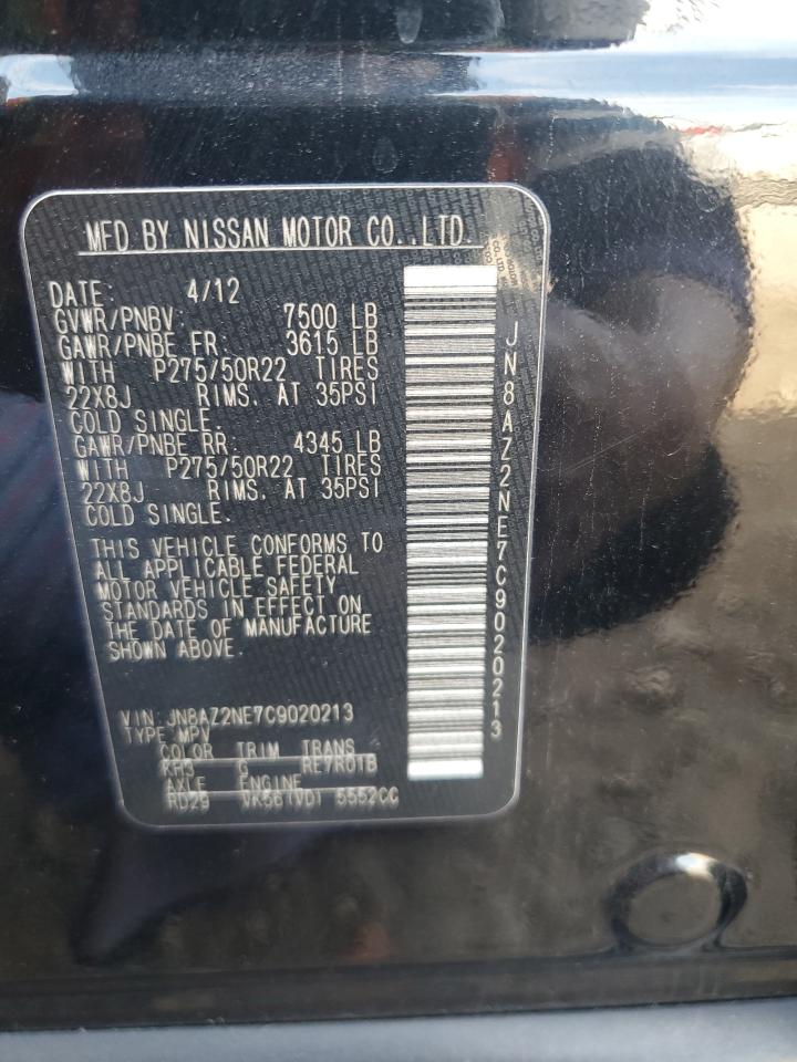 2012 Infiniti Qx56 VIN: JN8AZ2NE7C9020213 Lot: 56556835
