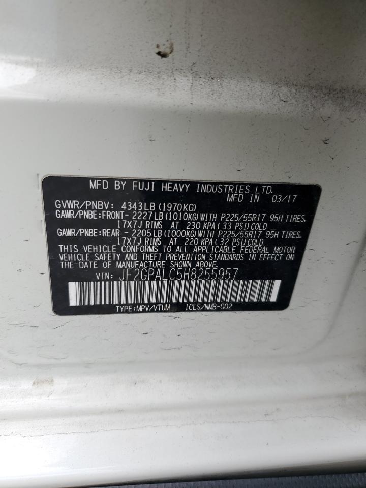 2017 Subaru Crosstrek Limited VIN: JF2GPALC5H8255957 Lot: 56962775