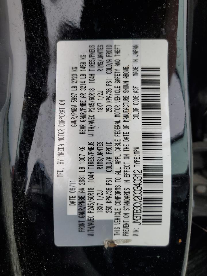 2012 Mazda Cx-9 VIN: JM3TB3CV2C0340312 Lot: 57320515