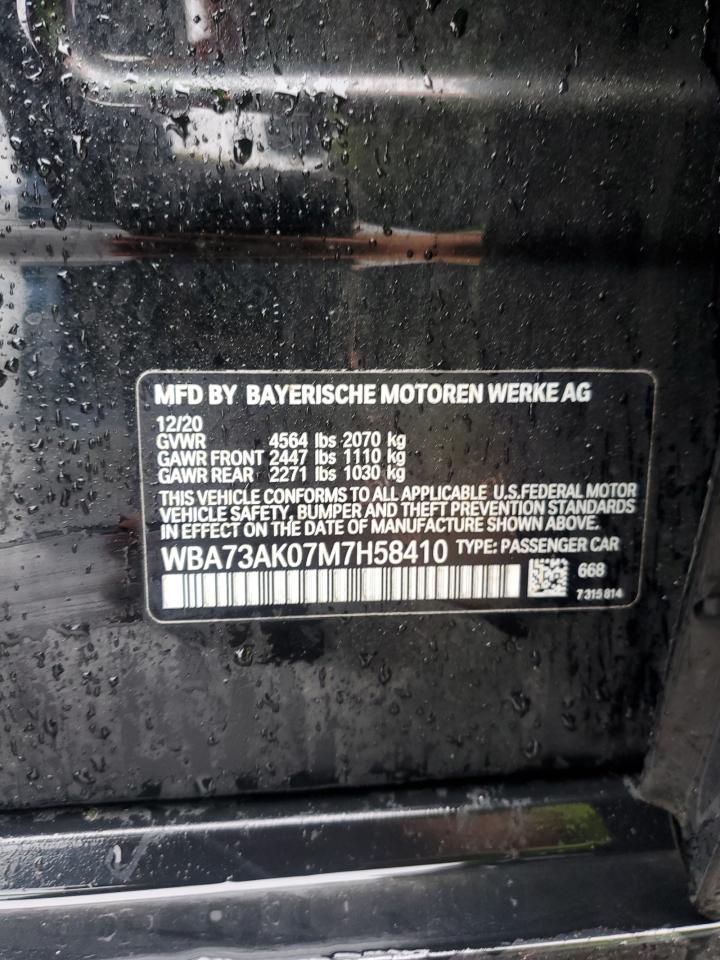 2021 BMW 228Xi VIN: WBA73AK07M7H58410 Lot: 55775995