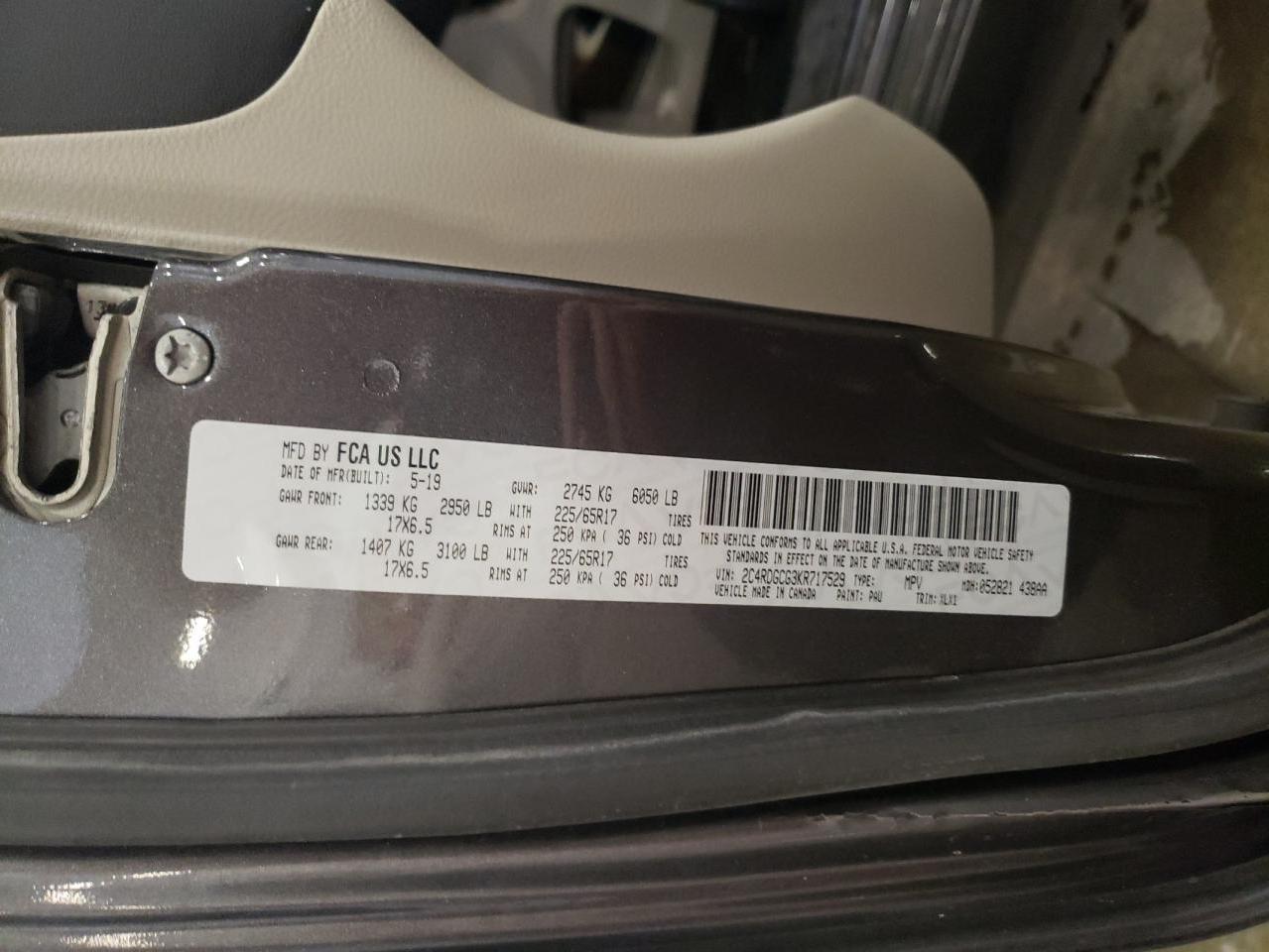 2C4RDGCG3KR717529 2019 Dodge Grand Caravan Sxt