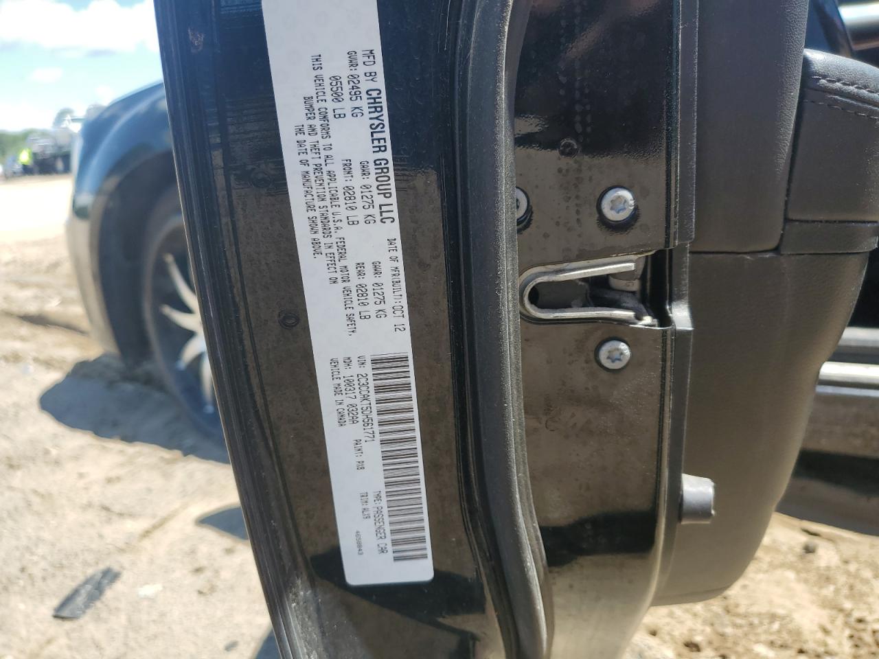 2C3CCAKT5DH561771 2013 Chrysler 300C