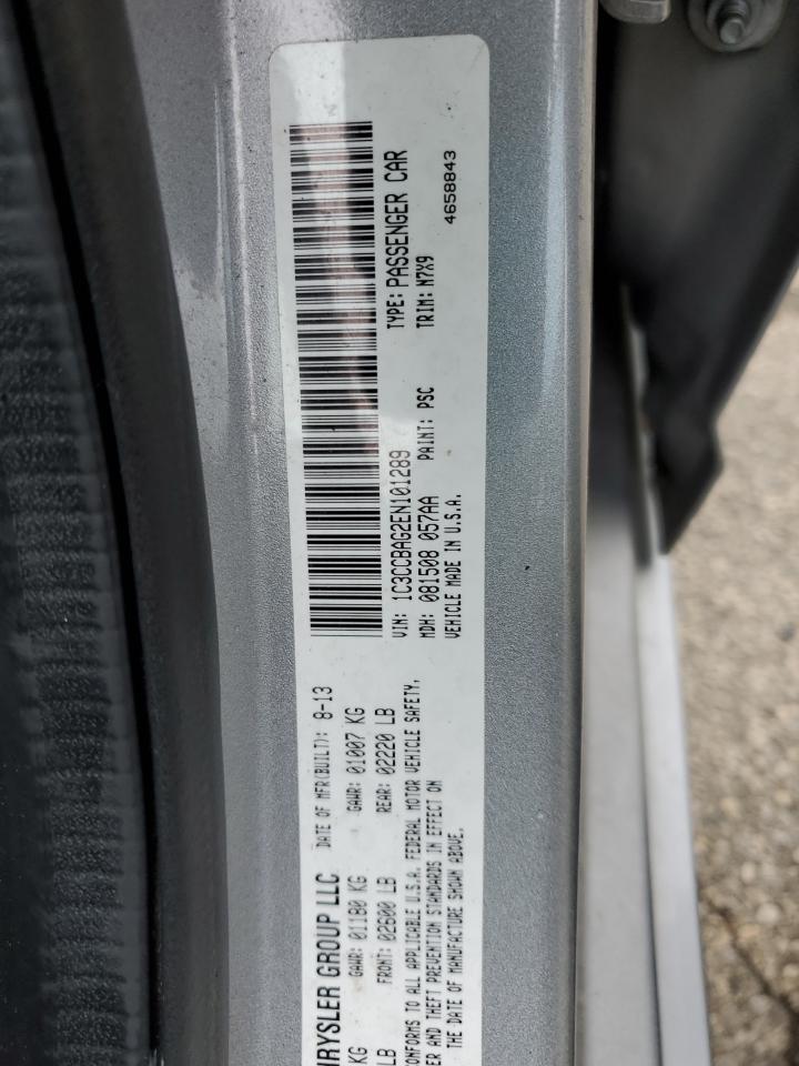 2014 Chrysler 200 Lx VIN: 1C3CCBAG2EN101289 Lot: 57955245