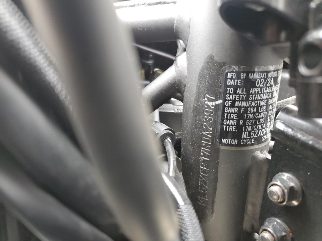 2024 Kawasaki Zx400 P VIN: ML5ZXCP17RDA23927 Lot: 58371985