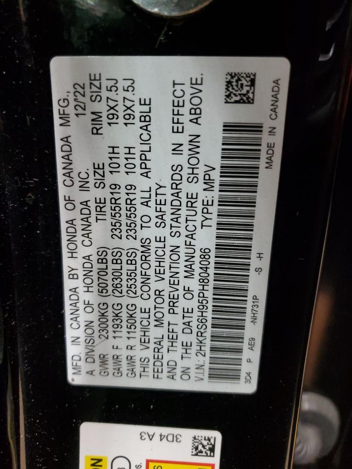 2023 Honda Cr-V Sport Touring VIN: 2HKRS6H95PH804086 Lot: 58850705