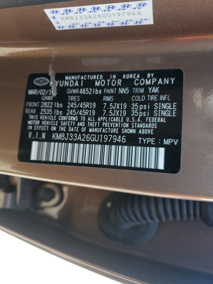 2016 Hyundai Tucson Limited VIN: KM8J33A26GU197946 Lot: 56693265