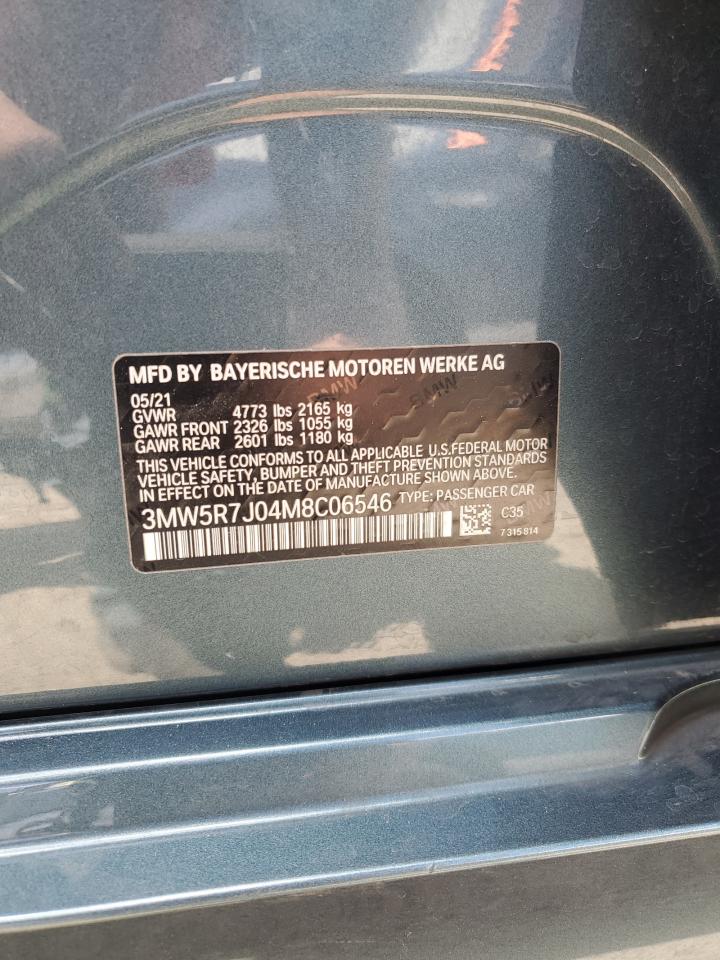 2021 BMW 330Xi VIN: 3MW5R7J04M8C06546 Lot: 56818855