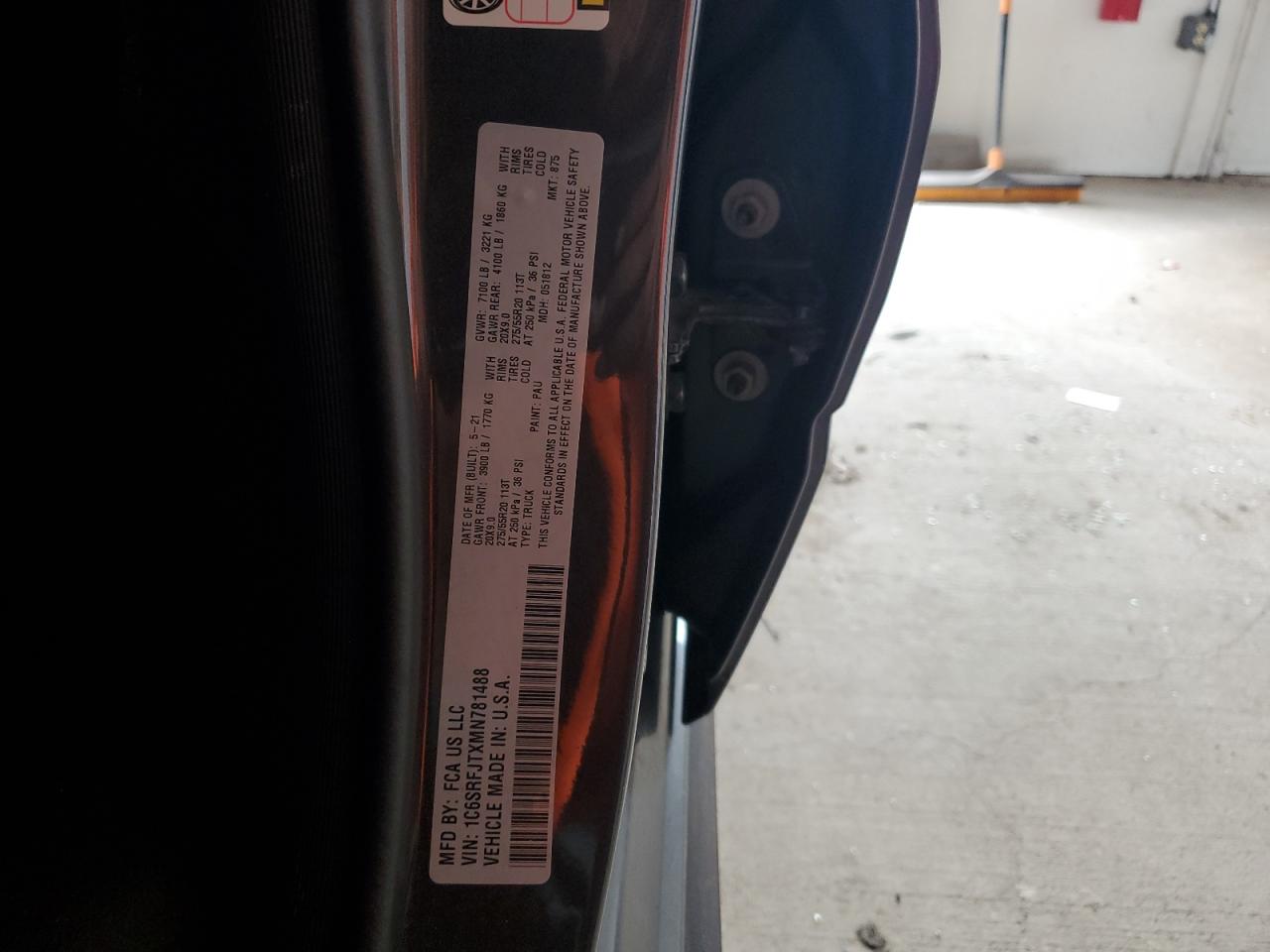 1c6srfjtxmn781488 1C6SRFJTXMN781488 2021 Ram 1500 Laramie