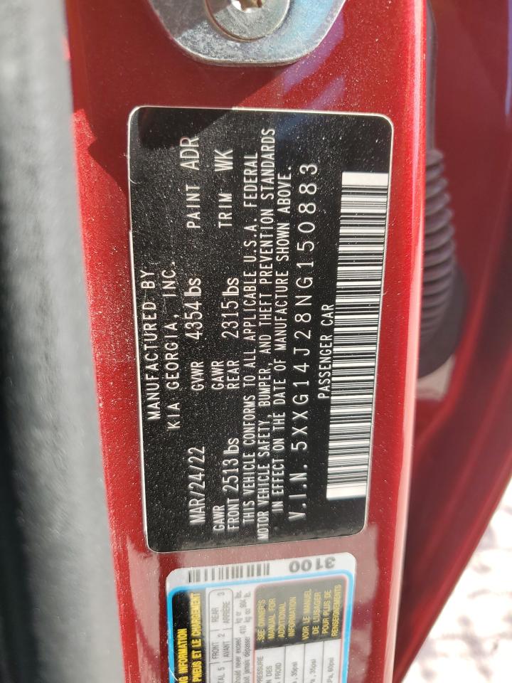 2022 Kia K5 Lxs VIN: 5XXG14J28NG150883 Lot: 57311705