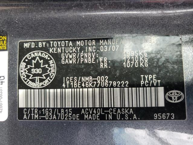 2007 TOYOTA CAMRY CE