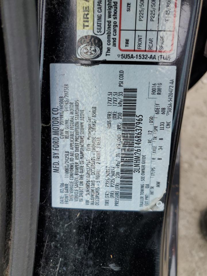 2006 Lincoln Zephyr VIN: 3LNHM26146R637965 Lot: 57458845