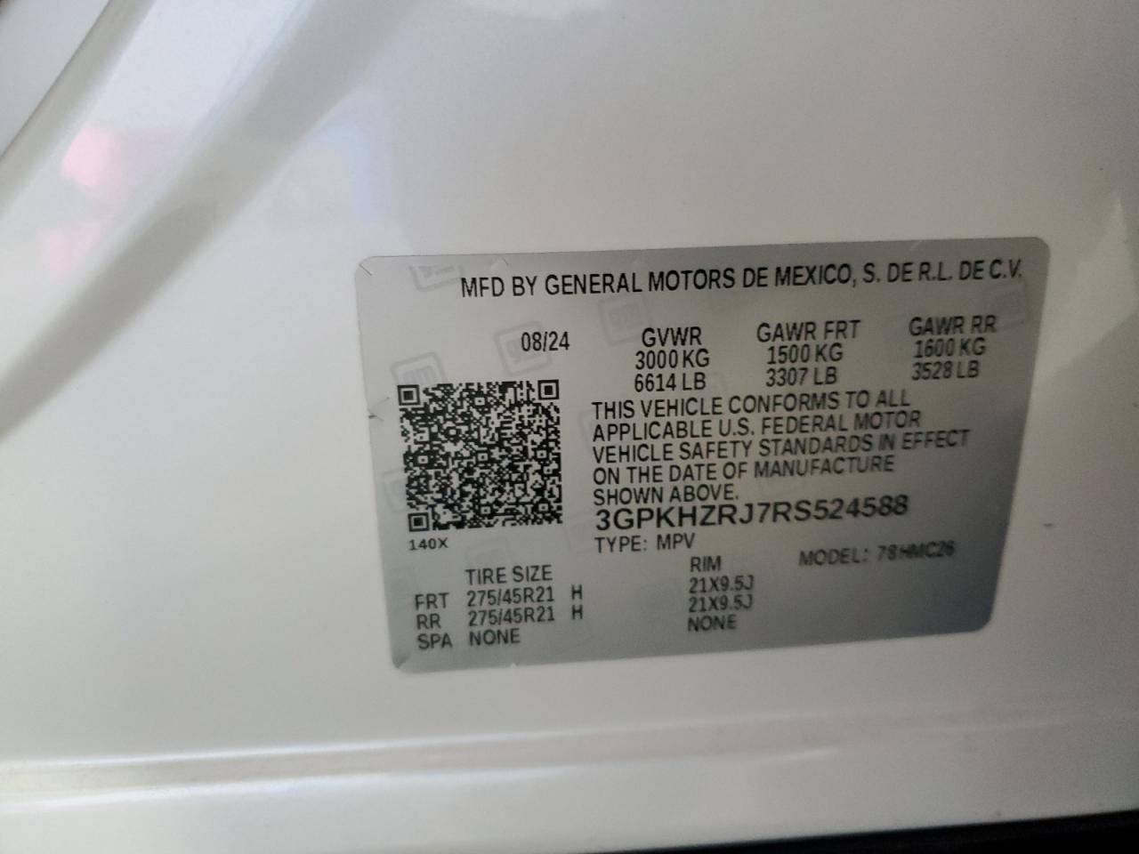 2024 Honda Prologue Elite VIN: 3GPKHZRJ7RS524588 Lot: 57500395