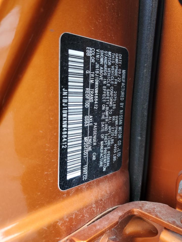 2022 Nissan Rogue Sport Sv VIN: JN1BJ1BWXNW488412 Lot: 56902665