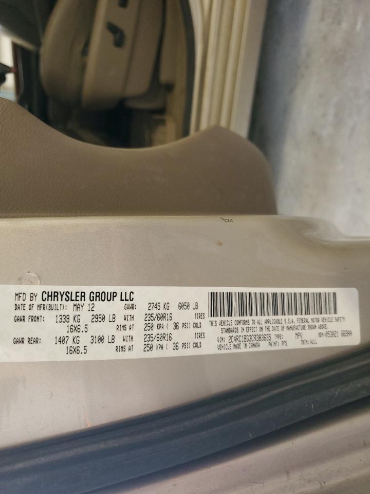 2012 Chrysler Town & Country Touring VIN: 2C4RC1BG3CR383635 Lot: 56186855