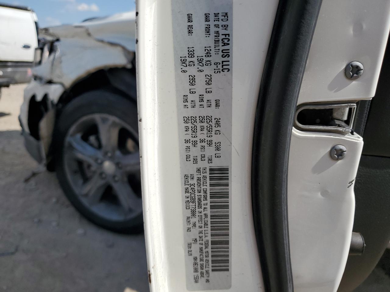 2015 Dodge Journey Crossroad VIN: 3C4PDCGB9FT738001 Lot: 56887615