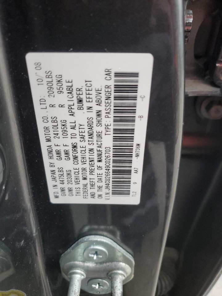2009 Acura Tsx VIN: JH4CU26649C026703 Lot: 56366815