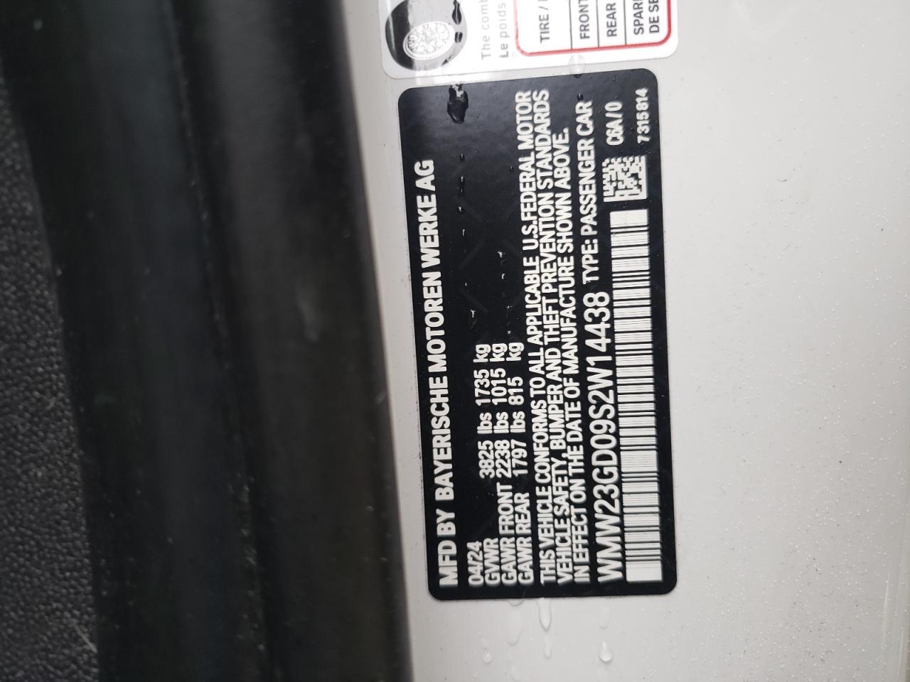 2025 Mini Cooper S VIN: WMW23GD09S2W14438 Lot: 56496435