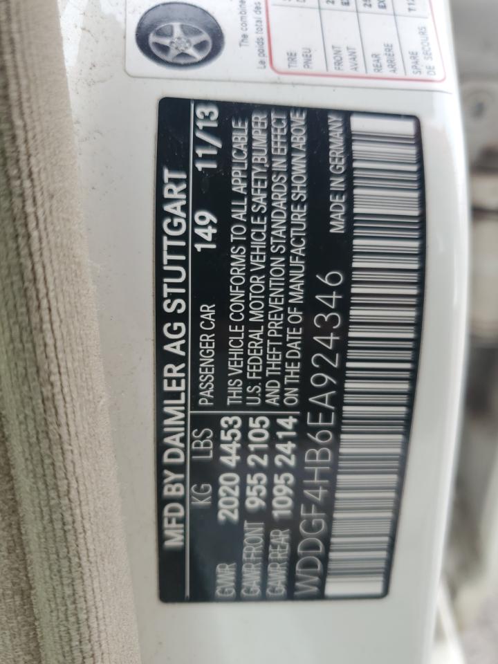 2014 Mercedes-Benz C 250 VIN: WDDGF4HB6EA924346 Lot: 55314195