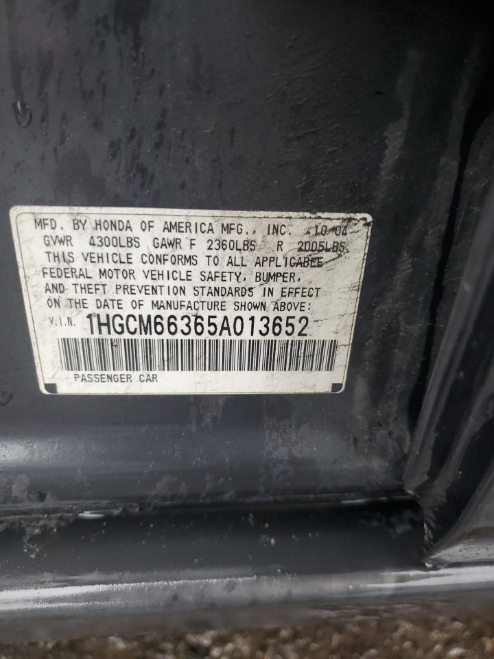 2005 Honda Accord Lx VIN: 1HGCM66365A013652 Lot: 57000165