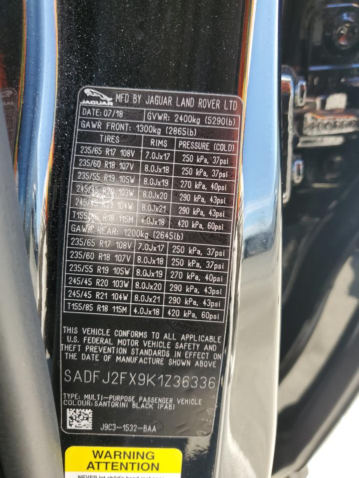 2019 Jaguar E-Pace S VIN: SADFJ2FX9K1Z36336 Lot: 56222635