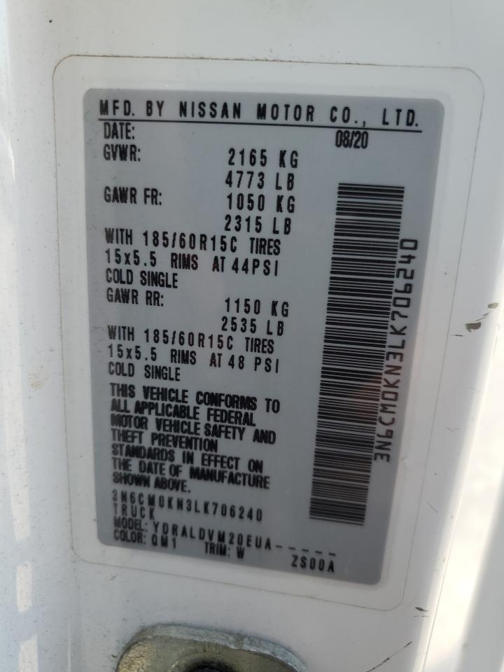 2020 Nissan Nv200 2.5S VIN: 3N6CM0KN3LK706240 Lot: 57079785