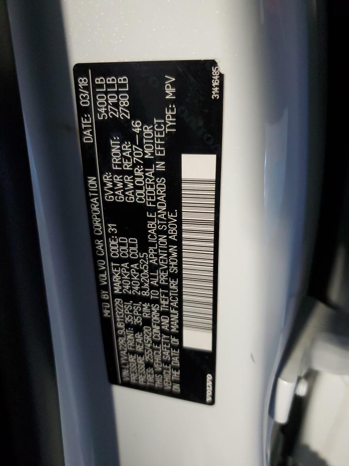 2018 Volvo Xc60 T6 VIN: LYVA22RL9JB113229 Lot: 55901535