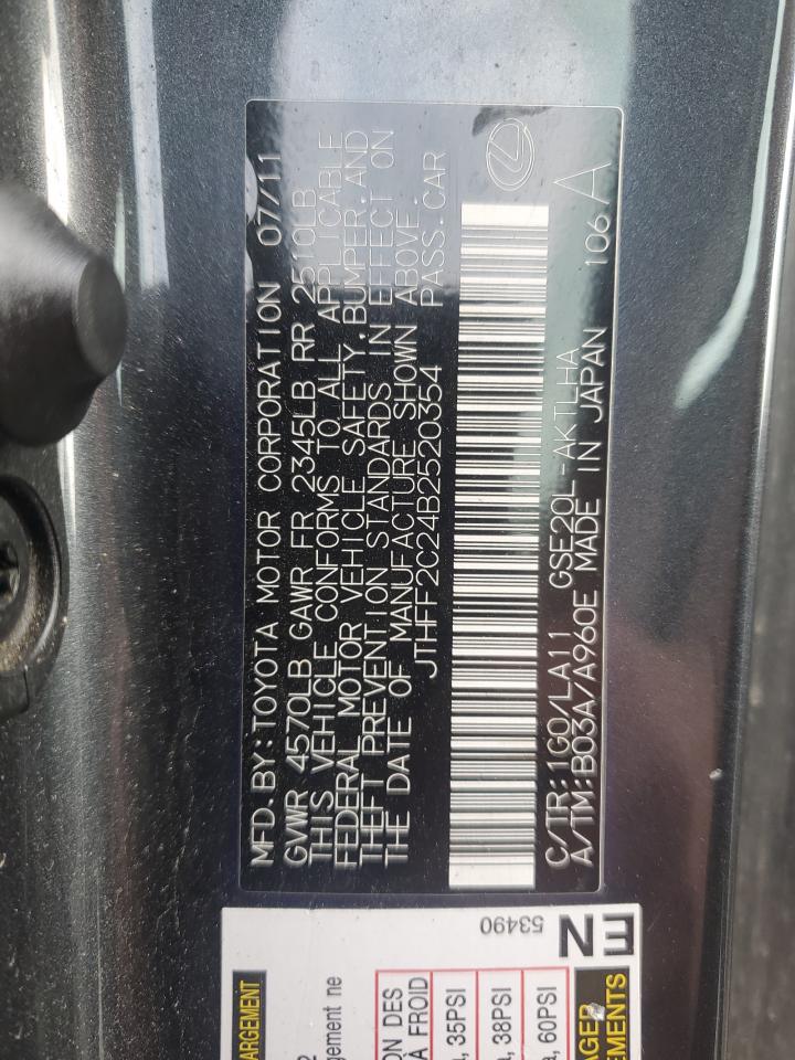 2011 Lexus Is 250 VIN: JTHFF2C24B2520354 Lot: 56833955