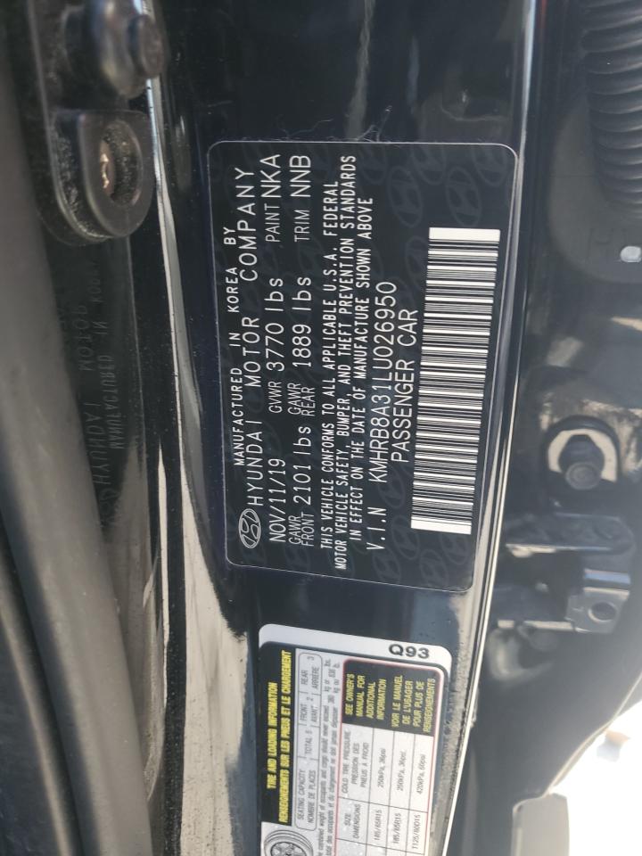 2020 Hyundai Venue Se VIN: KMHRB8A31LU026950 Lot: 59032135