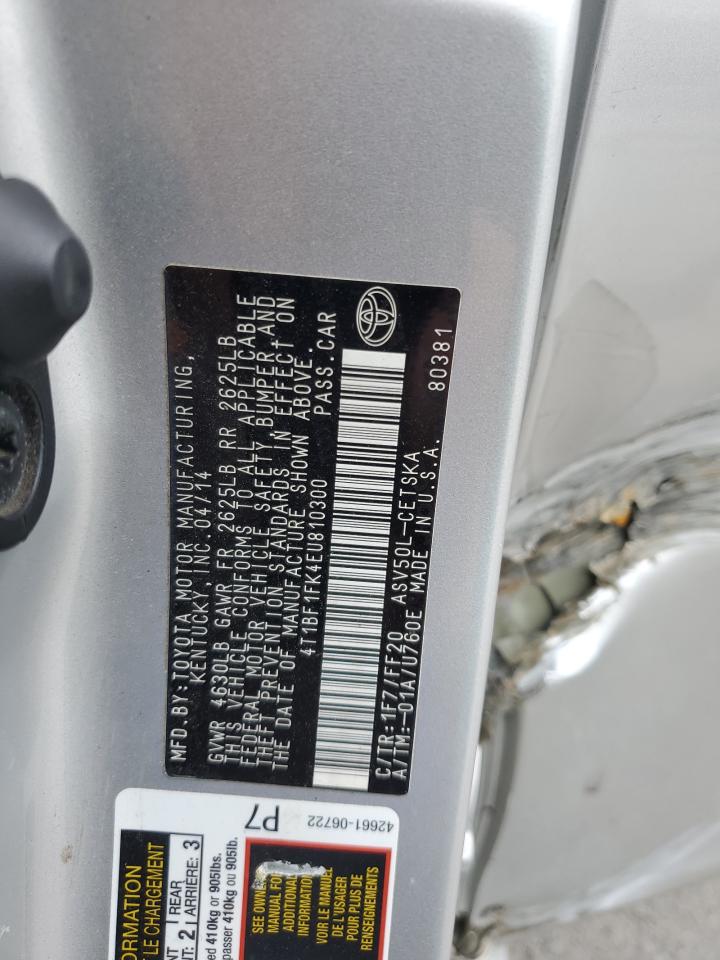 2014 Toyota Camry L VIN: 4T1BF1FK4EU810300 Lot: 56697645